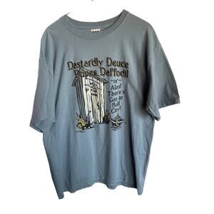 Men T-Shirt Large blue Dastardly Deuce Dupes Daffodil Bull City blue